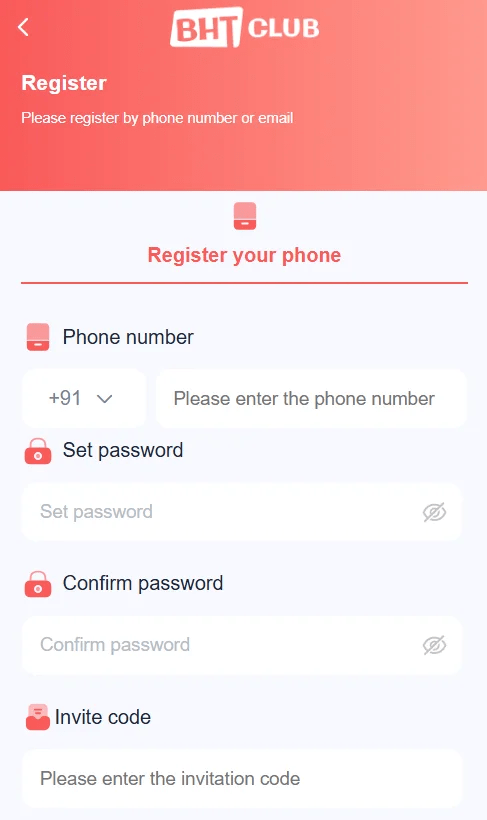 Bharat club registration page
