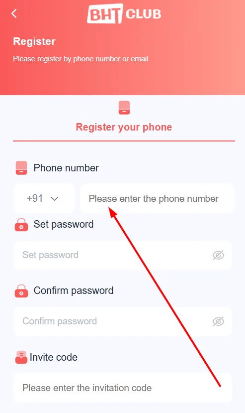 add the phone number for registration