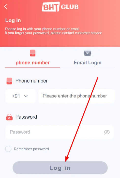 click the login button at last