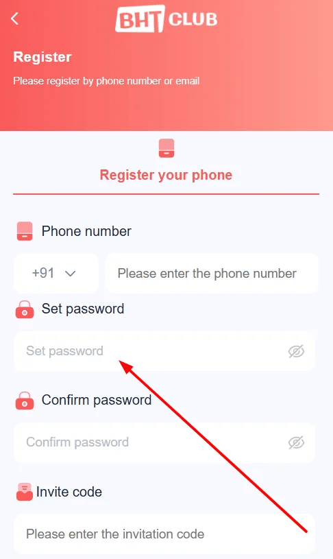 set your account password